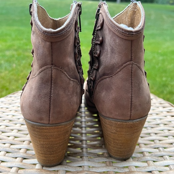 Musse & Cloud Booties Womens 9 Brown Leather Western Boho Ankle Boots Athya - Picture 5 of 11